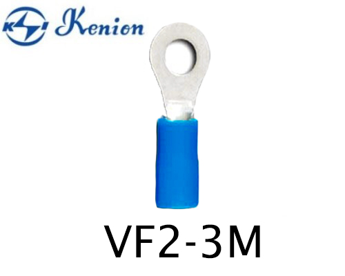 หางปลากลมหุ้ม สีฟ้า VF2-3M KENION ใช้กับสาย 1.0sq.mm