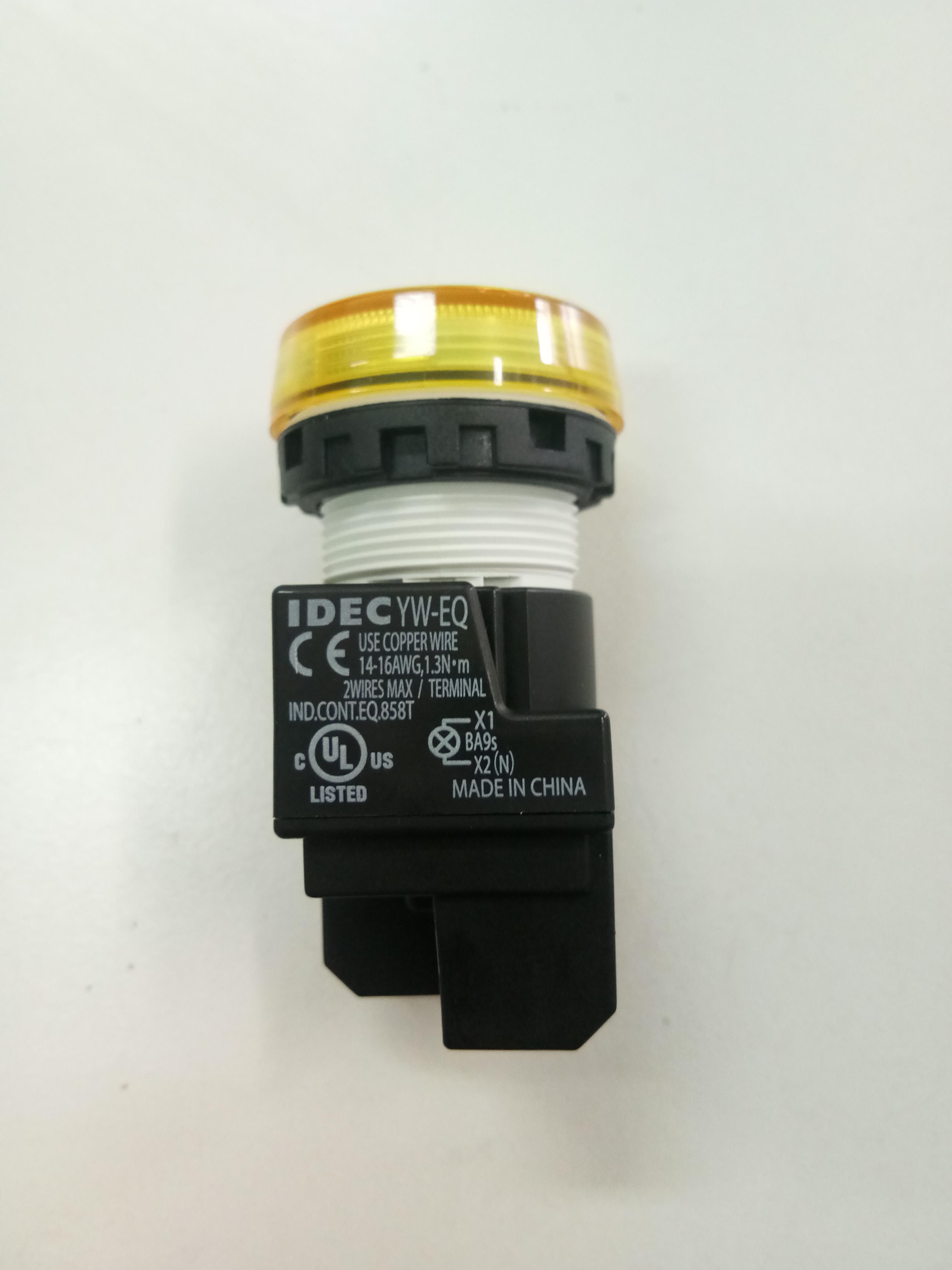 ไพลอตแลมป์ IDEC แบบเปลี่ยน LED ได้ สีเหลือง รู 22 mm Pilot Lamp ไฟ 230/240 VAC