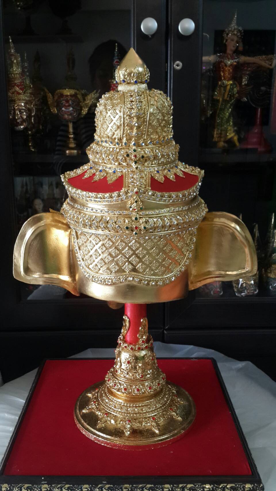 พระพิฆเนศ ขนาดครอบ งานทองแท้ ประดับเพชรน้ำดี