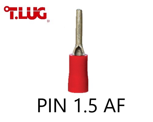 หัวเสียบก้านไม้ขีด แบบกลมหุ้ม สีแดง PIN 1.5 AF TLUG ใช้กับสาย 1.5 sq.mm (100 ชิ้น/ห่อ)