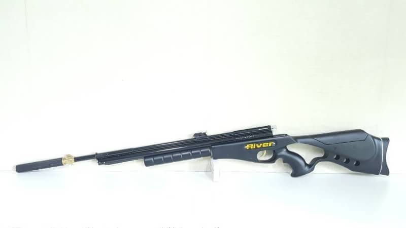 New.ปืนอัดลมปั๊มอินโดSharp River 5.5mm.cal. Slide Pump Air Rifle เบอร์ 2 ✔แรง 600Fps. ✔Body Wood ไม้ ✔Slide Pump 3-9 ครั้ง ✔ป้อนกระสุนทีละนัดยิง ✔ลำกล้อง Barrel 67cm ✔มาพร้อมศูนย์หน้า-หลัง ✔หวังผล 25-35m.ไก