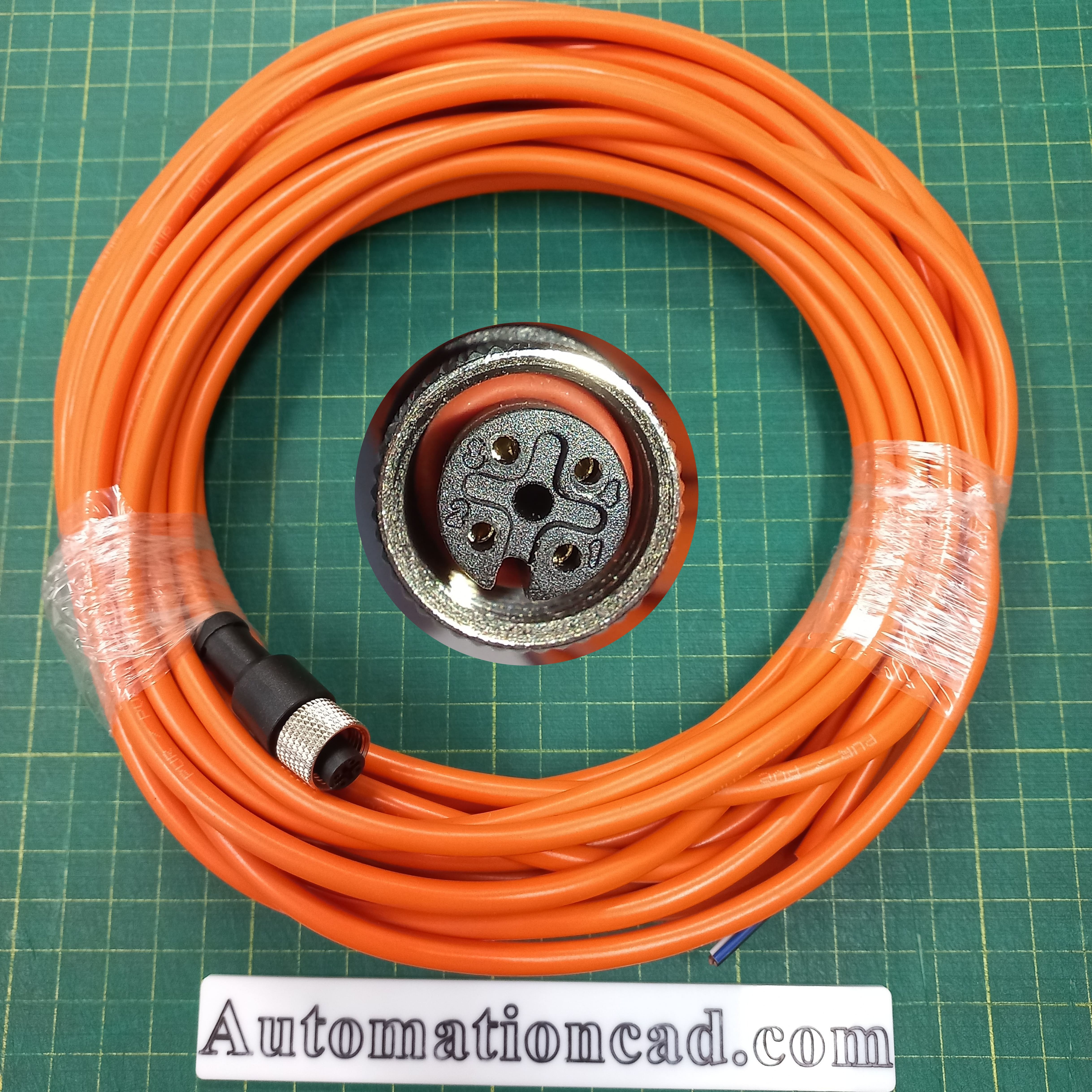 สายพร้อม CONNECTOR (PUR) แบบตรง เกลียว M12 ตัวเมีย แบบ 4 ขา ยาว 10m.