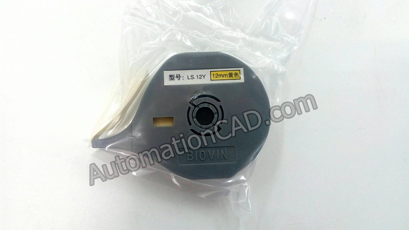 สติ๊กเกอร์ Label 12 mm. Yellow ลาเบล BIOVIN ใช้กับเครื่องพิมพ์ฮอตมาร์ค เครื่องพิมพ์ปลอกมาร์คสายไฟ ใช้กับเครื่องพิมพ์ รุ่น S650 S700E