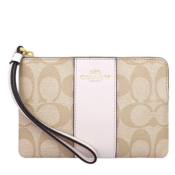 กระเป๋า Coach แท้ รุ่น F58035 CORNER ZIP WRISTLET IN SIGNATURE CANVAS