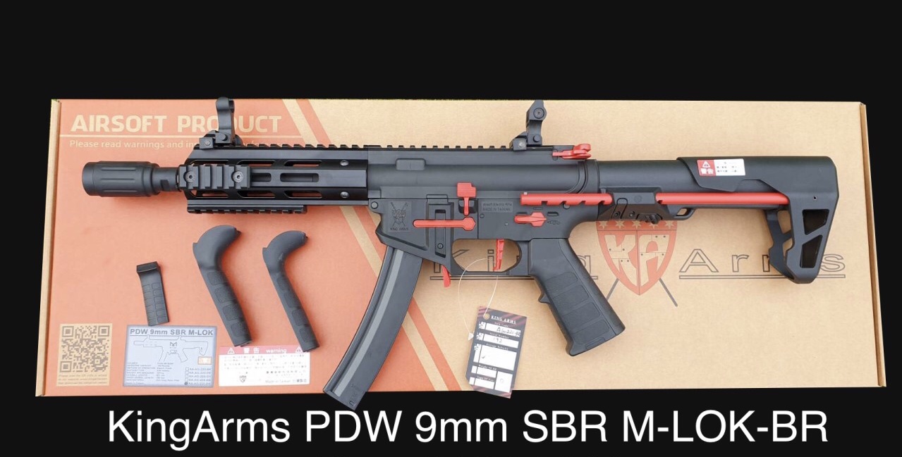 https://youtu.be/_ORFXABTIO0 K King Arms PDW 9mm SBR Airsoft AEG Rifle -บอดี้ไนล่อนไฟเบอร์ -สต็อกแบบ PDW ยืดหดได้ 7 ระดับ -Handguard มีหลายขนาด มีรางสำหรับอุปกรณ์เสริม -ออกแบบมาเพื่อผู้ใช้ที่มีประสบการณ์ M4 หรือ MP5 -การออกแบบแมกกาซีน Quick-eject พร้อมด้ว
