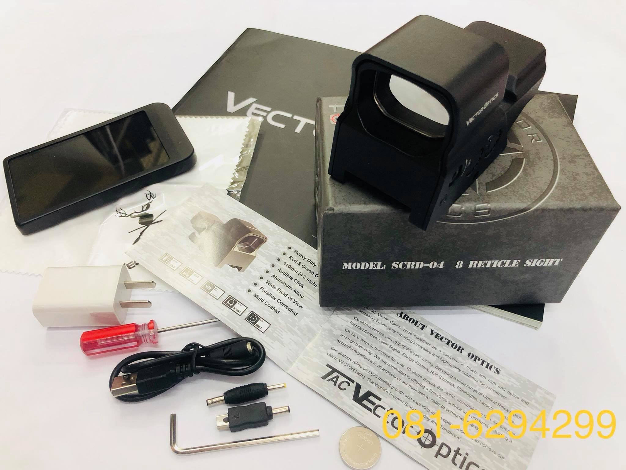 Vector Optics Omega 8 Reticle Red Dot มุมมองในการกวาดสายตาที่กว้าง มีเป้าให้ปรับเปลี่ยนได้ถึง8แบบ ใช้ถ่านCR2032 จำนวน1ก้อน มาพร้อมกับชุดชาตพลังงานแสงอาทิตย์ รองรับ .223 5.56 .308 7.62 .22 ลูกซองขนาดลำกล้อง20ga และ 12ga ราคาพิเศษ