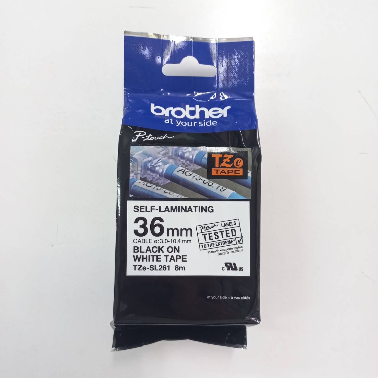 สติ๊กเกอร์มาร์คสายไฟ แบบพื้นขาว มีหางใส กึ่งสำเร็จรูป เบอร์มาร์คสายไฟ CABLE MARKER BROTHER TZE-SL261