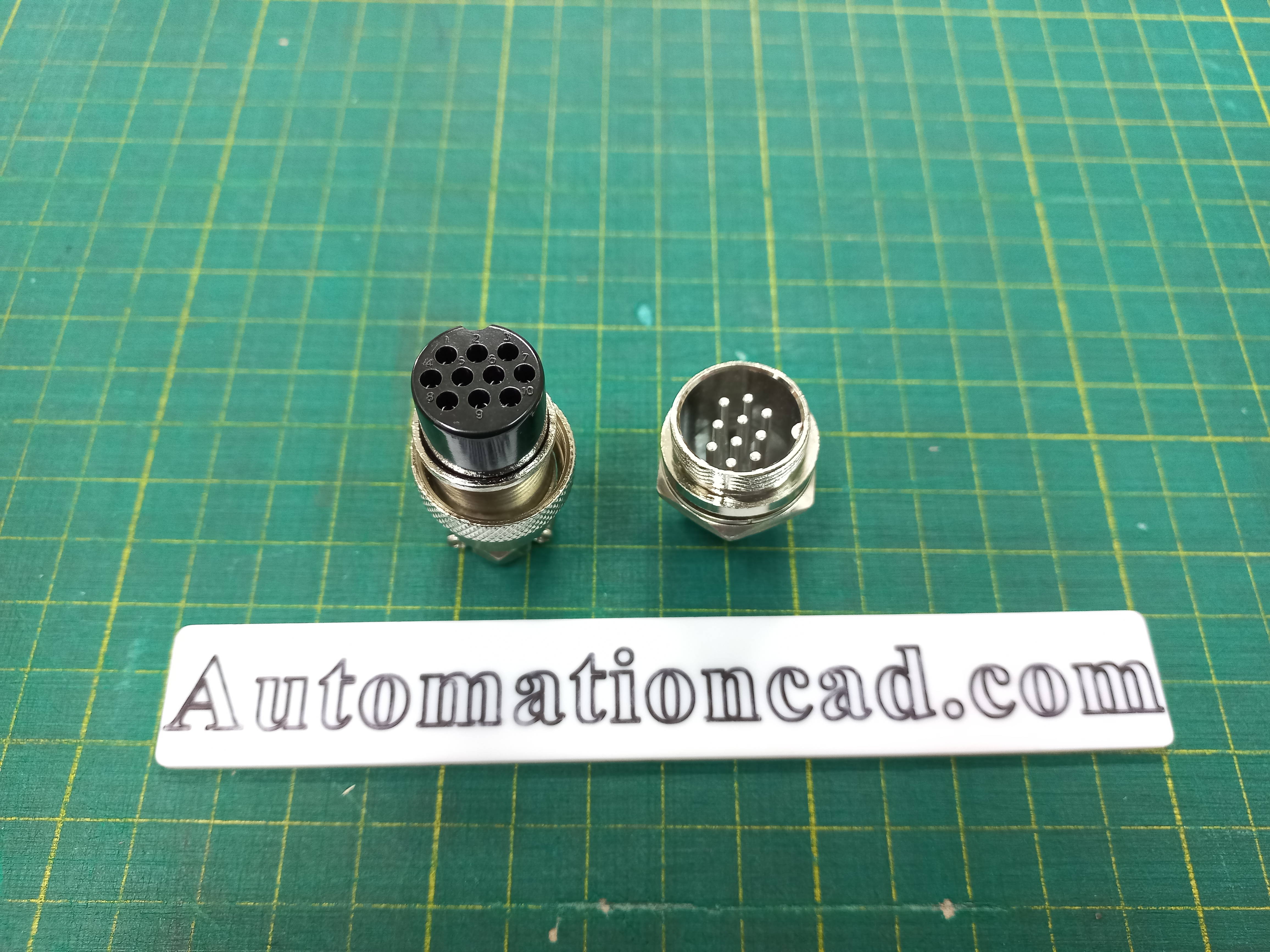 คอนเนคเตอร์ 10 Pins แบบตรง ตัวผู้+ตัวเมีย Connector เกลียว 20 มิล