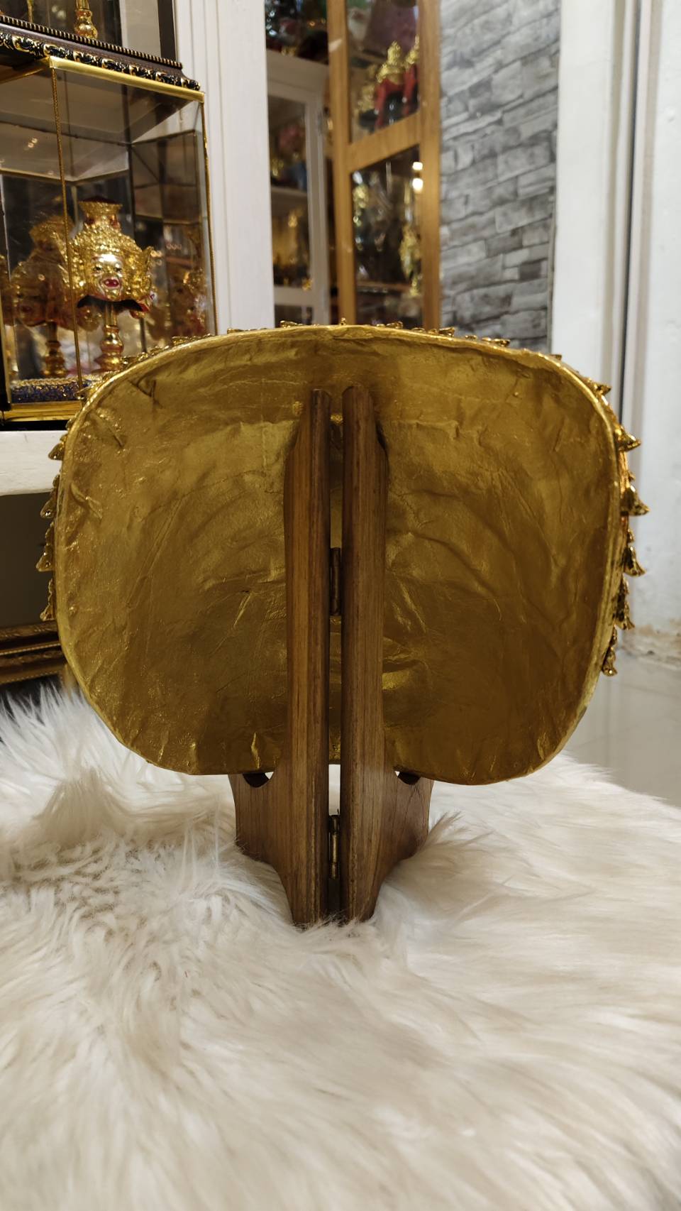 ฐานวางหน้ากาก ไม้สัก ขนาด สูง 7 นิ้ว งานสวย