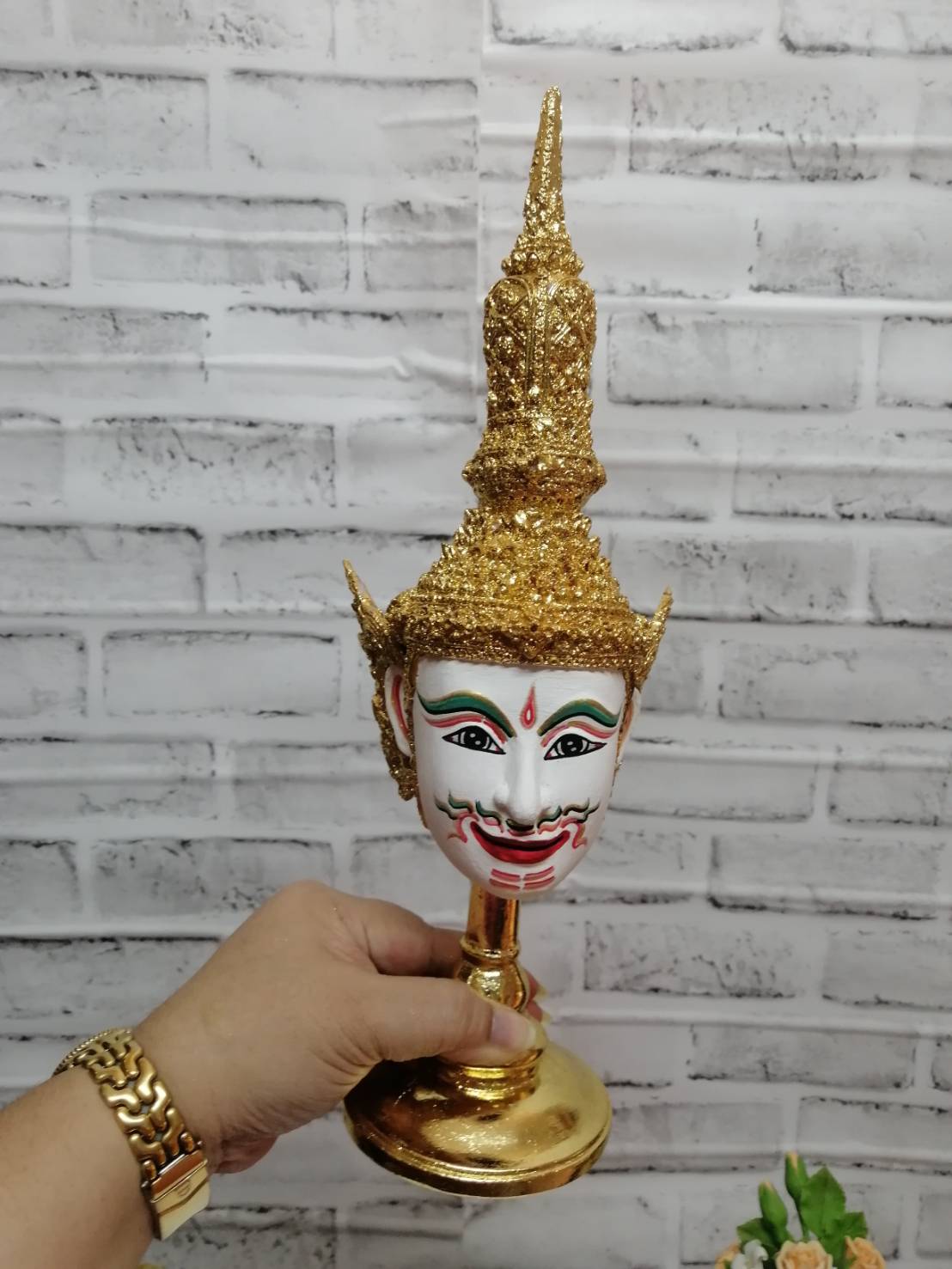 เศียรครู พระอิศวร ขนาด 5 นิ้ว พร้อมฐานปิดทอง