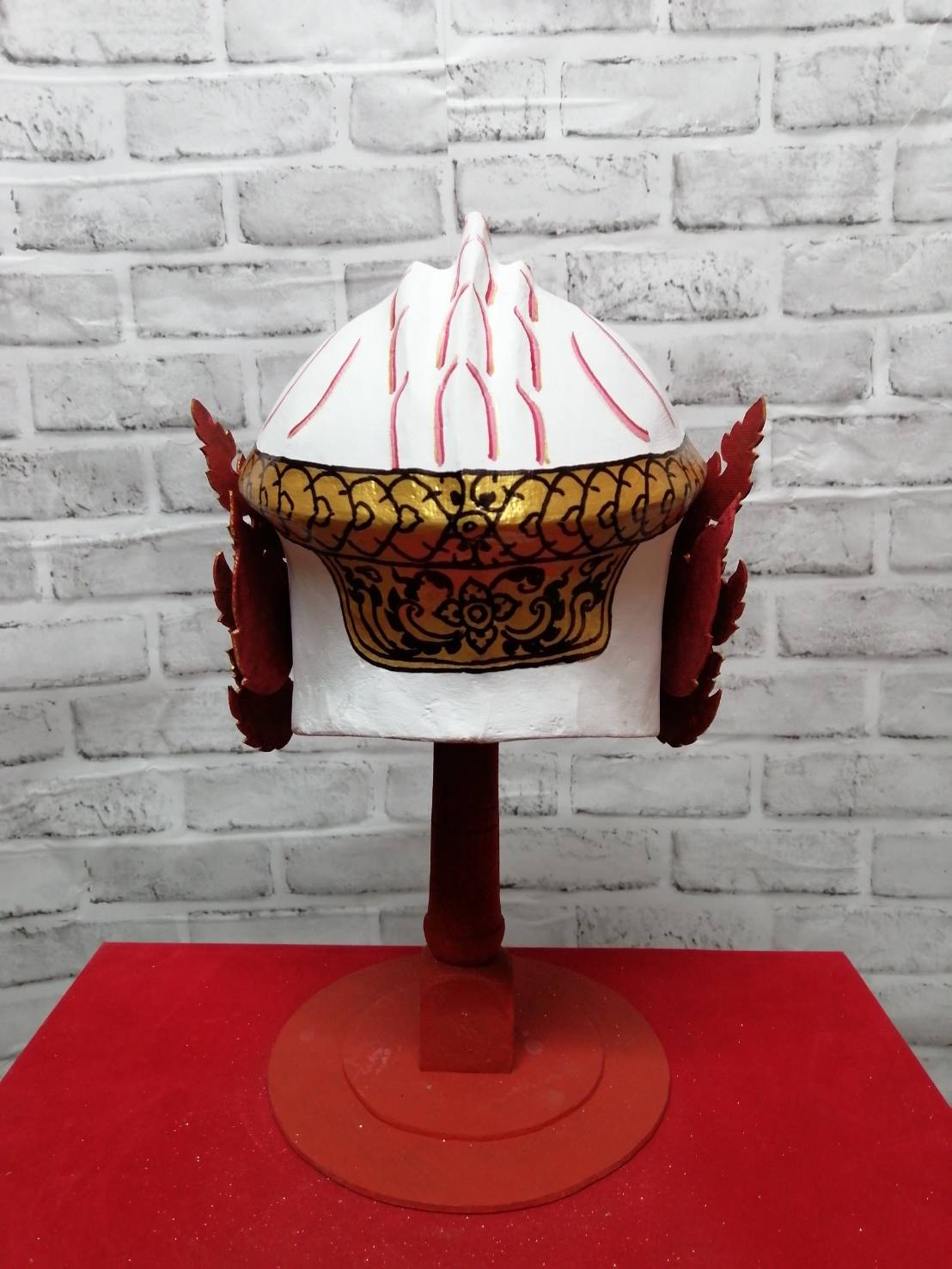 หัวโขน หนุมาน สำหรับเด็ก พร้อมขาตั้งโชว์สีแดง