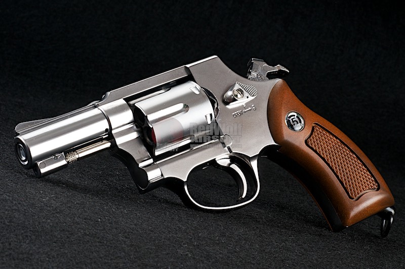 New.Gun Heaven (Win Gun) Sheriff M36 2.5 inch 6mm Co2 Revolver (Brown Grip) - Silver ราคาพิเศษ