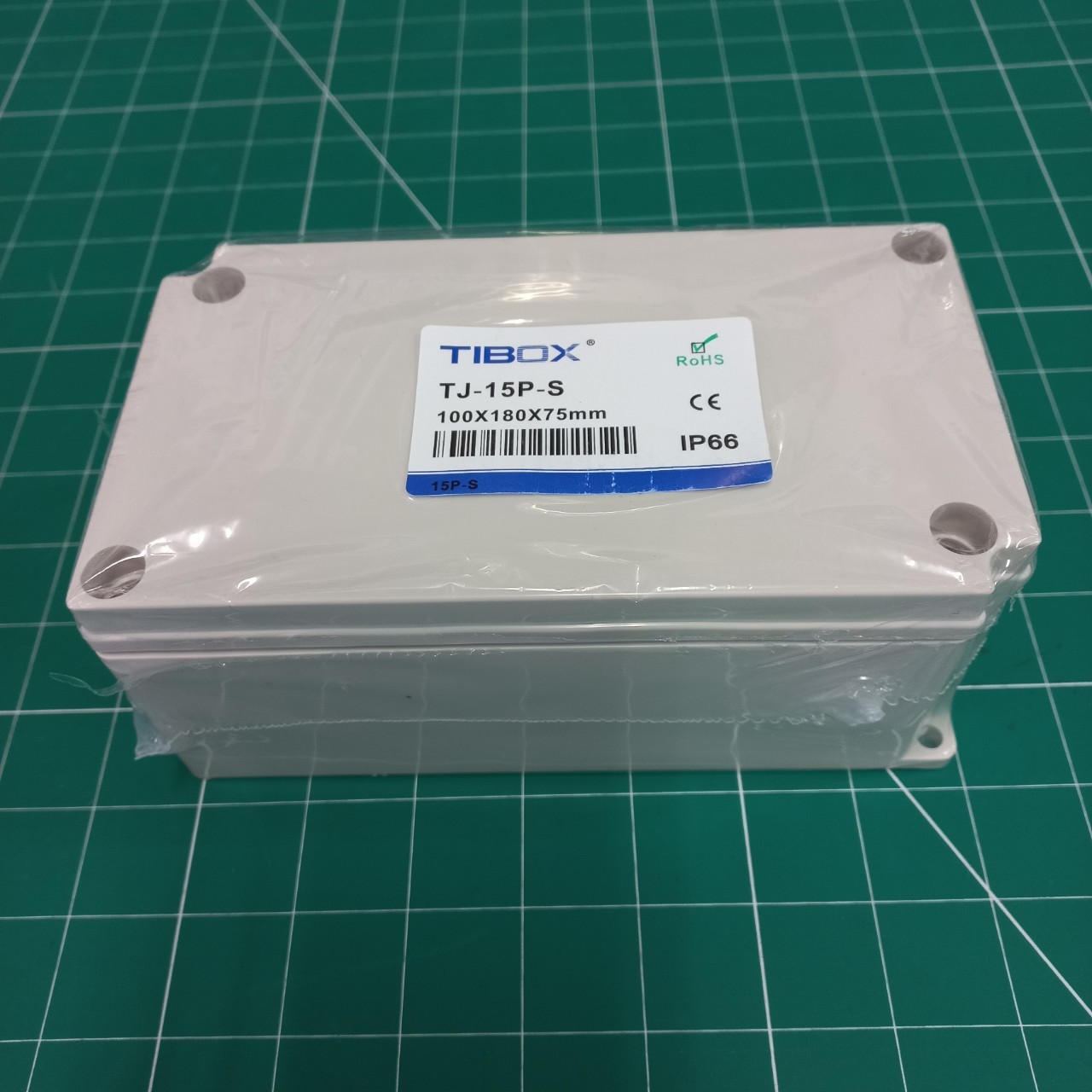 TIBOX TJ-15P-S กล่องพลาสติก พร้อมเทอร์มินอลบล็อก 15 ช่อง IP66 ขนาด 100x180x75 mm