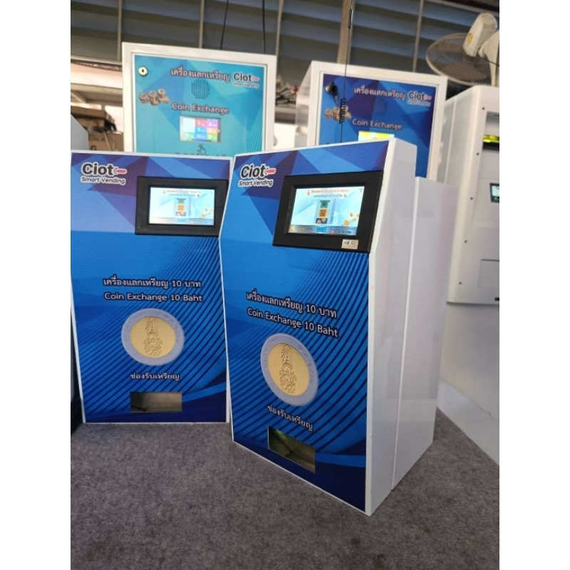 เครื่องแลกเหรียญQR แบบติดผนัง รุ่นไม่มีตัวรับแบงค์