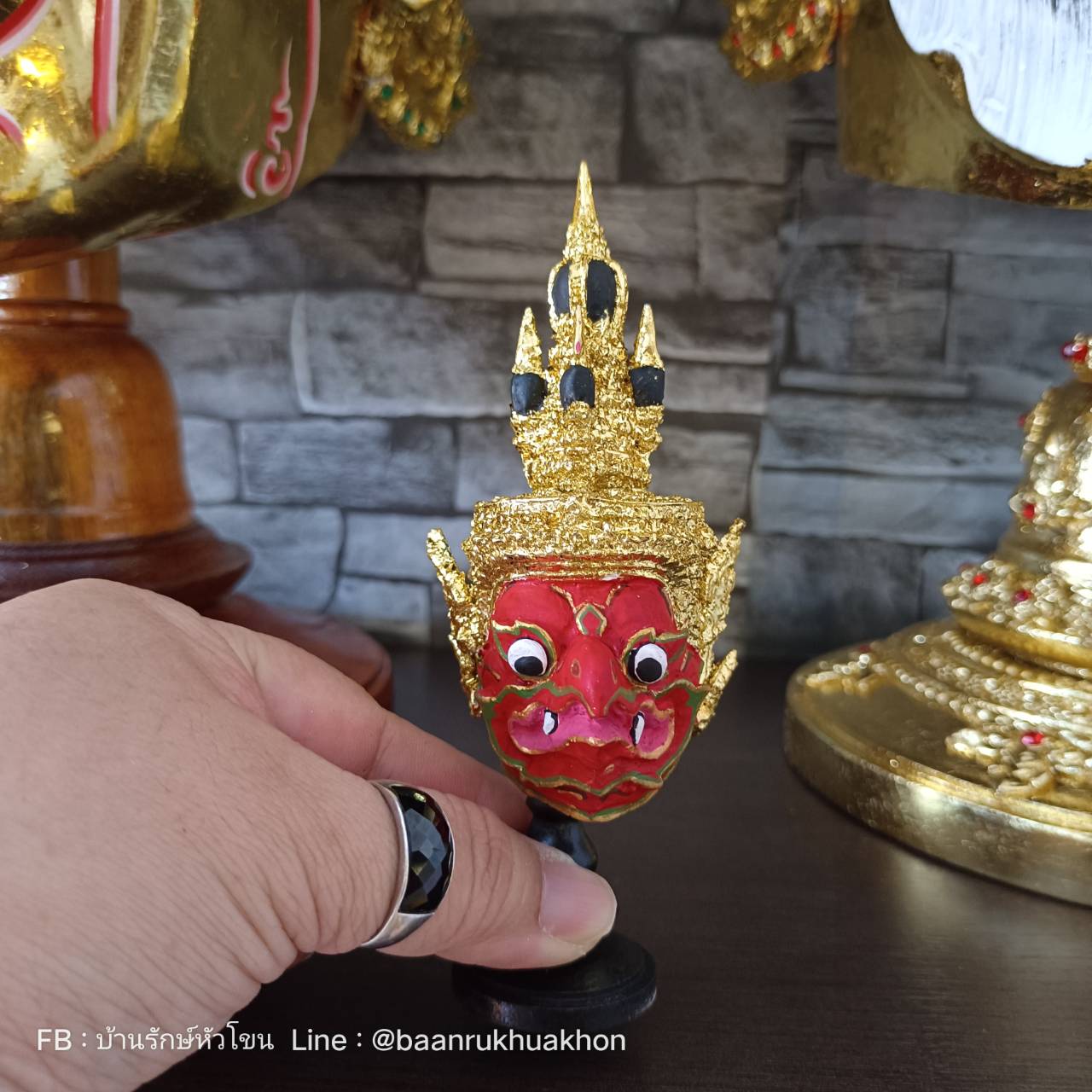 ครุฑ ขนาดจิ๋ว เรซิ่น พร้อมฐานสีดำ (ตั้งหน้ารถ)