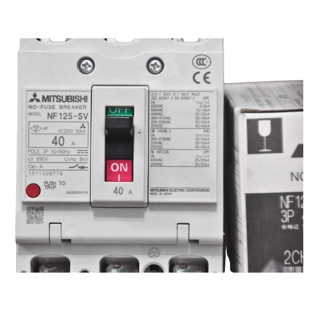เบรกเกอร์ NF125-SV 3P 40A มิตซูบิชิ MITSUBISHI 40A 3POLE NF125 SV NF125SV