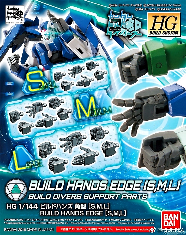 [PO]HGBC 1/144 BUILD HANDD EDGE[S,M,L][BANDAI]ส.ค.