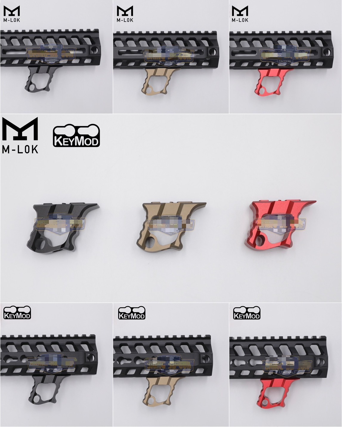New. กริ๊ปมือหน้า Halo AR15 (Halo AR15 Handstop) (Front Grip Angled Forward) (ใช้ได้กับชุดหน้าระบบราง M-Lok และ Keymod)