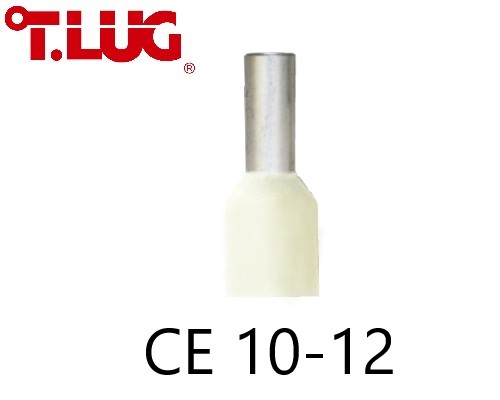 ข้อต่อย้ำปลายสาย แบบเดี่ยวหุ้ม สีงาช้าง CE10-12 TLUG ใช้กับสายไฟ 10sq.mm (100 ชิ้น/ห่อ)