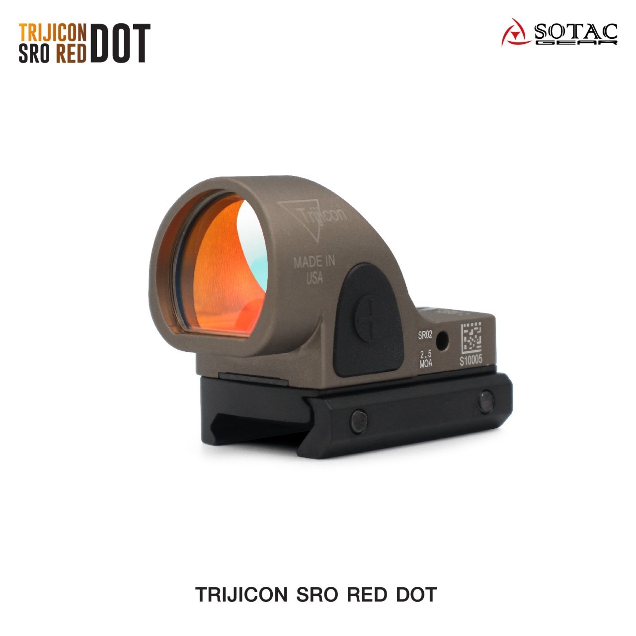 (clap)สินค้ามีสีเข้ามาเพิ่มค่ะ (fire)Trijicon SRO Red Dot ผลิตจากวัสดุ Aluminum ทำผิว hard anodized ขนาด 2.5 MOA Dot Red dot สีแดง คมชัด รูปร่างขนาดเล็ก Low Profile มาพร้อมขาจับ mount แบบ 20 มม. และ Glock mount ( บีบีกัน ) ปรับระดับความสว่างง่าย +/- ด้านข