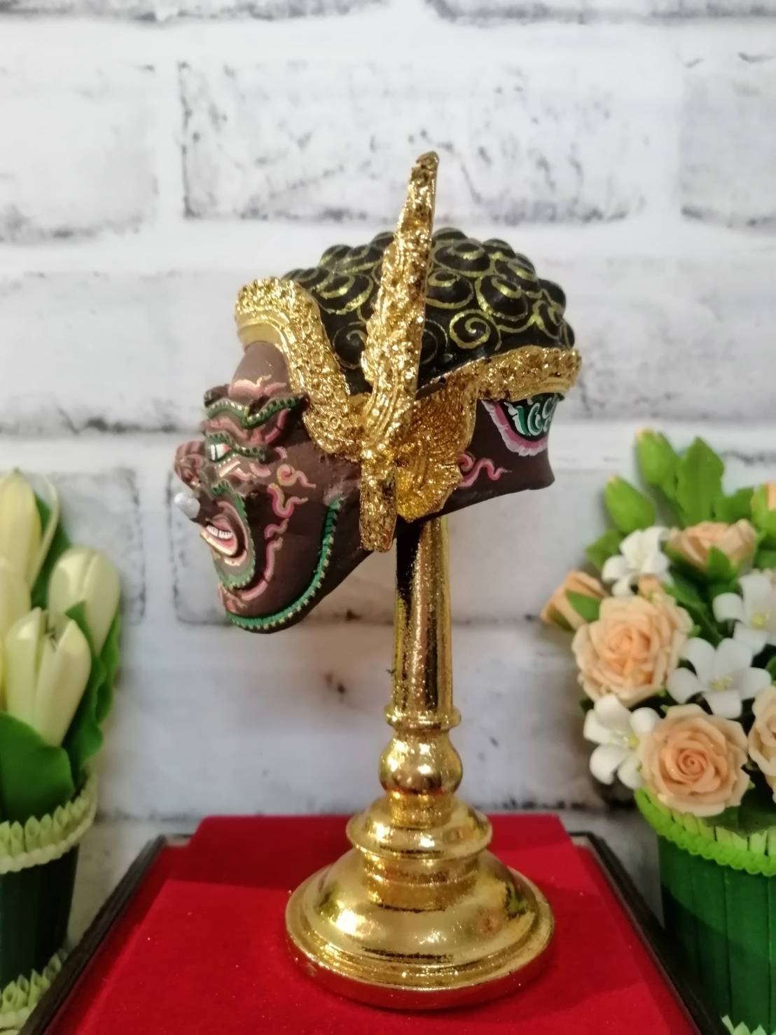 พระพิราพ ขนาดกลาง เรซิ่นปิดทอง พร้อมฐานปิดทอง