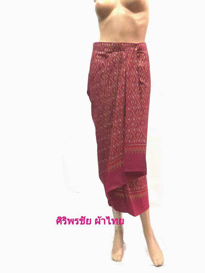 ผ้าถุงผ้าฝ้ายตัดสำเร็จ ไม่ตัดต่อตีน ผ้าลายมัดหมี่ ผ้าถุงตัดสำเร็จแบบป้ายเลื่อนตะขอสามารถเลื่อนได้ไม่เสียทรง อ้วนผอมใส่ได้ ผ้าซิ่นจับเดฟ ชมพู FREE Size