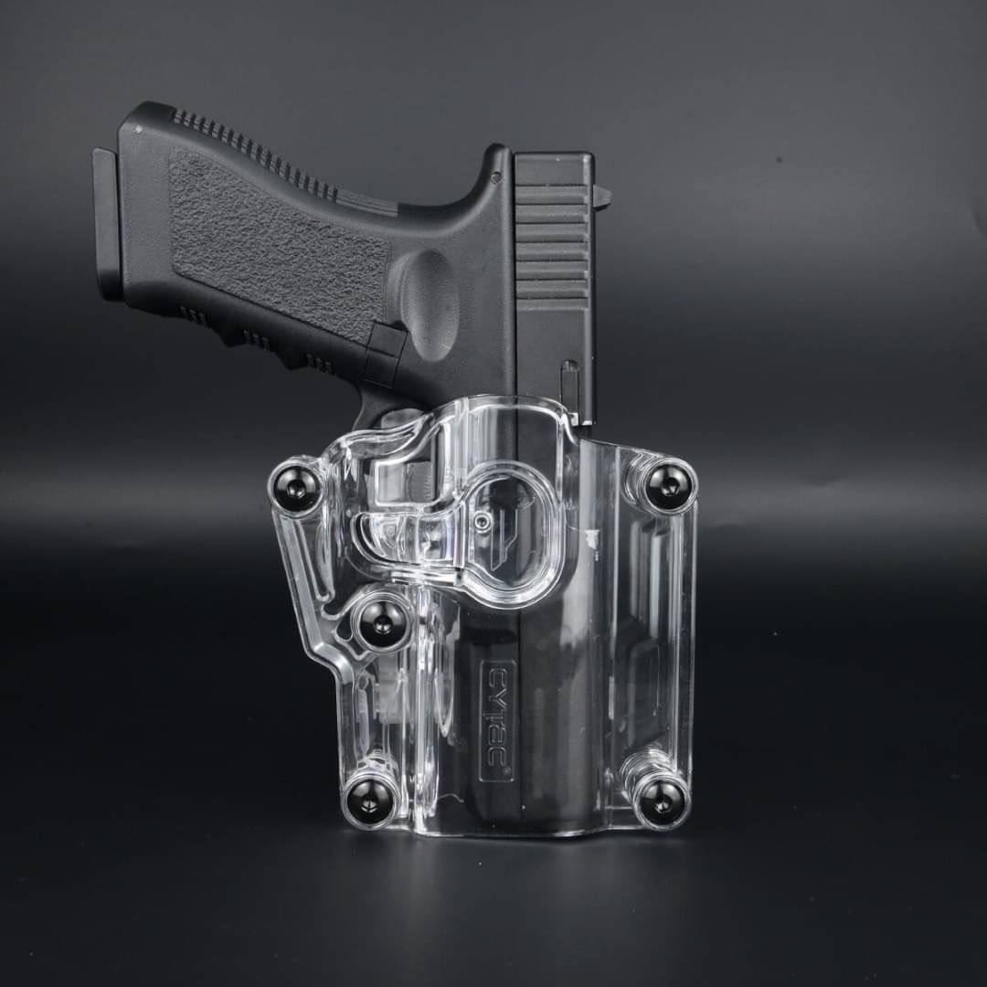 New.ซอง Megafit แบบใส ( Transparent Cytac Mega-Fit Holster ) -ซองปืนที่ออกแบบมาให้สามารถใช้งานได้หลากหลายรุ่น (ตามตารางแนบ) เช่น Glock , Sig Sauer, CZ , Beretta, Ruger , S&W, Walther, Colt, Taurus และอื่นๆ -ผลิตจากวัสดุ Polymer ชนิดใส -ซองถูกออกแบบให้ปลดล