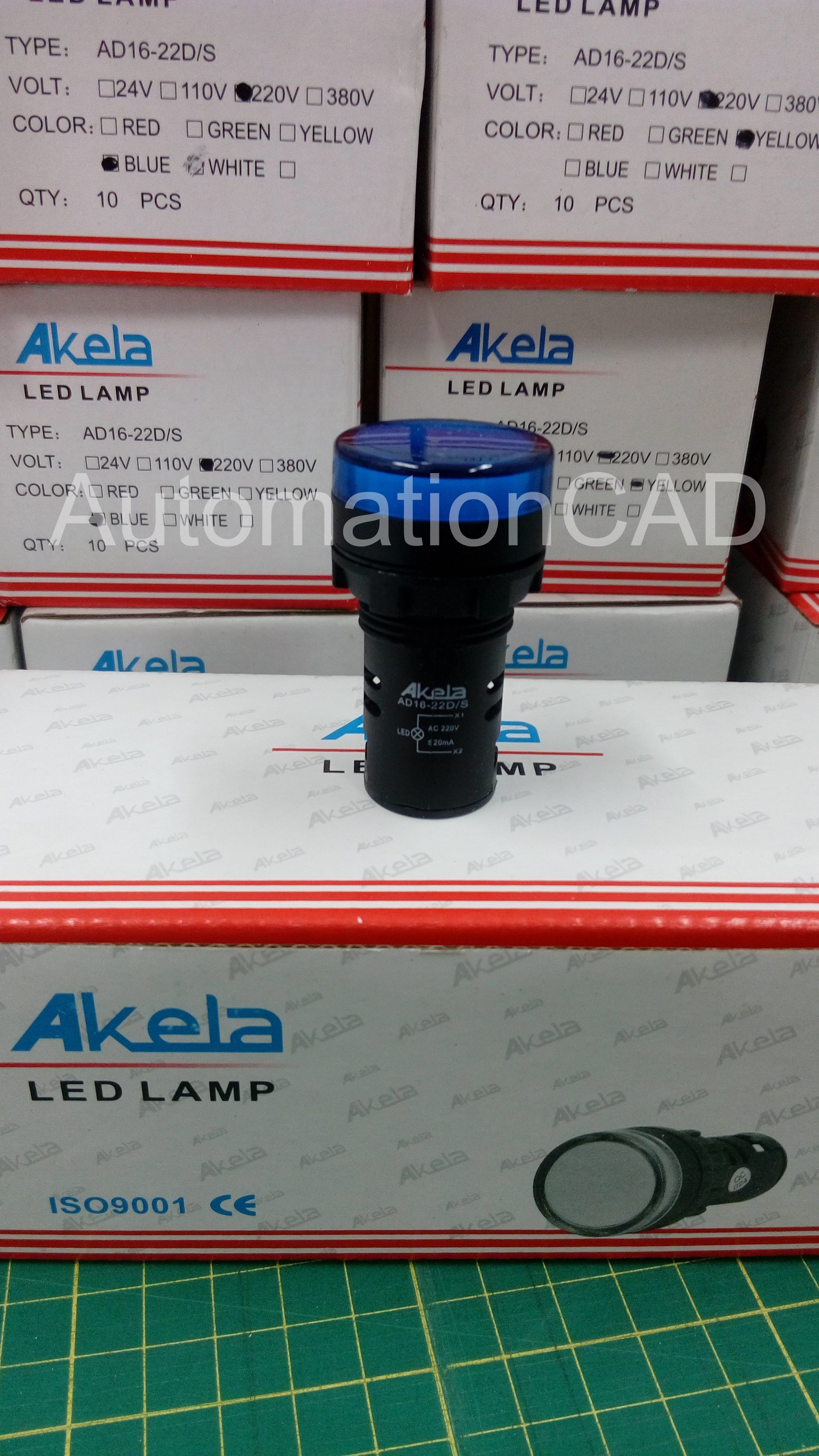 AKELA LED Lamp ไพลอตแลมป์ สีเขียว รู 22 mm ไฟ 220 VAC