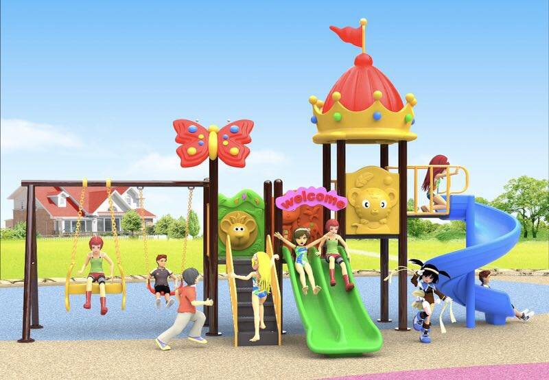 เครื่องเล่นสนาม ชุุดมงกุฎสไลเดอร์ชิงช้า