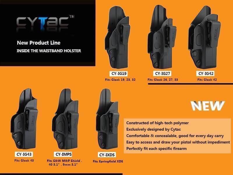 New.Cytac ซองปืนพกใน ล๊อคอัตโนมัติ ผลิตจากโพลิเมอร์เนื้อดี Product Line INSIDE THE WAISTBAND HOLSTER มีทั้งซองปืนพกในและพกนอก เป็นที่นิยมในอเมริกา ราคาพิเศษ