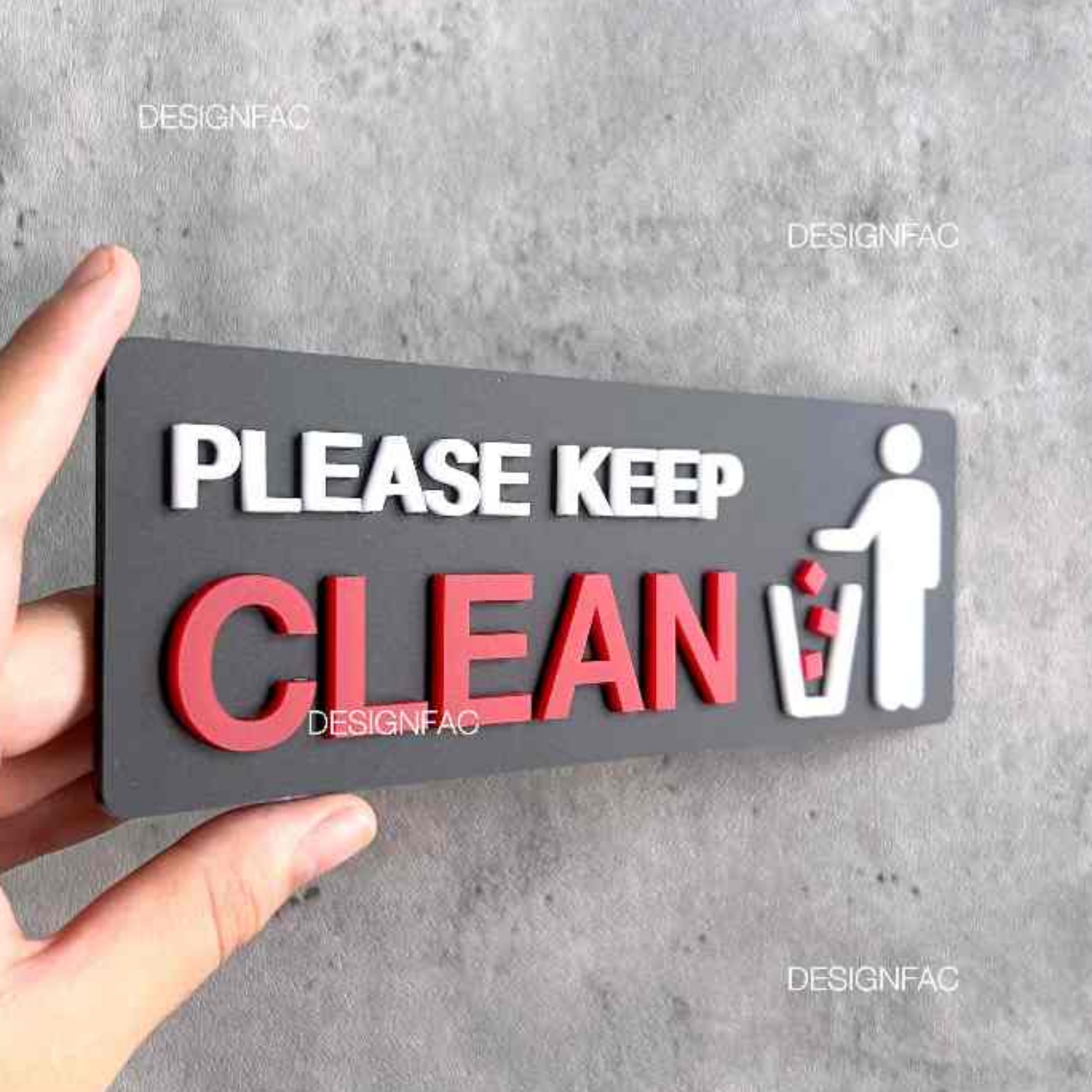 ป้ายโปรดรักษาความสะอาด ป้าย PLEASE KEEP CLEAN สไตล์โมเดิร์น มินิมอล ลอฟท์