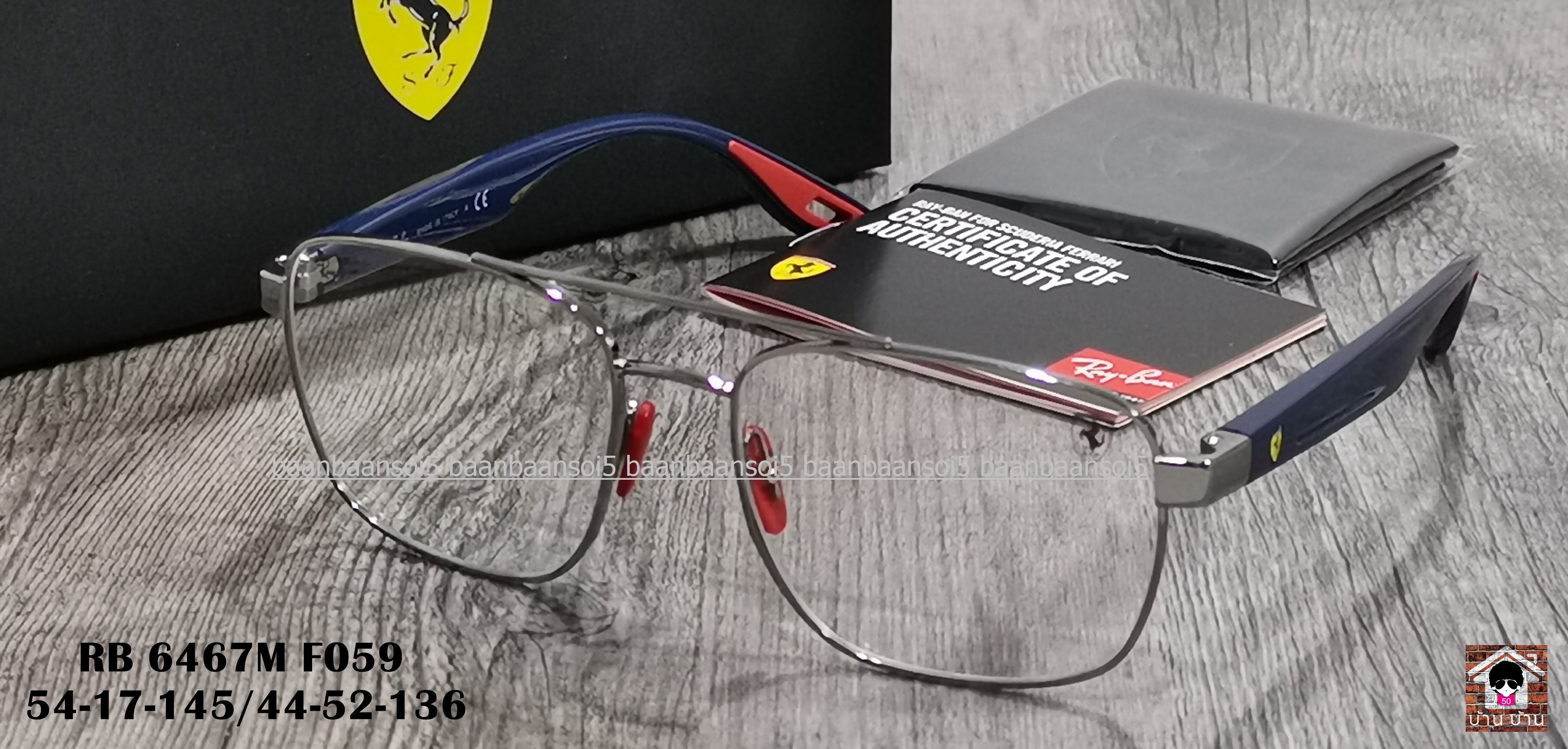 Ray-Ban Ferrari Collection RX 6467M F059 โปรโมชั่น กรอบแว่นตาพร้อมเลนส์ HOYA ราคา 5300