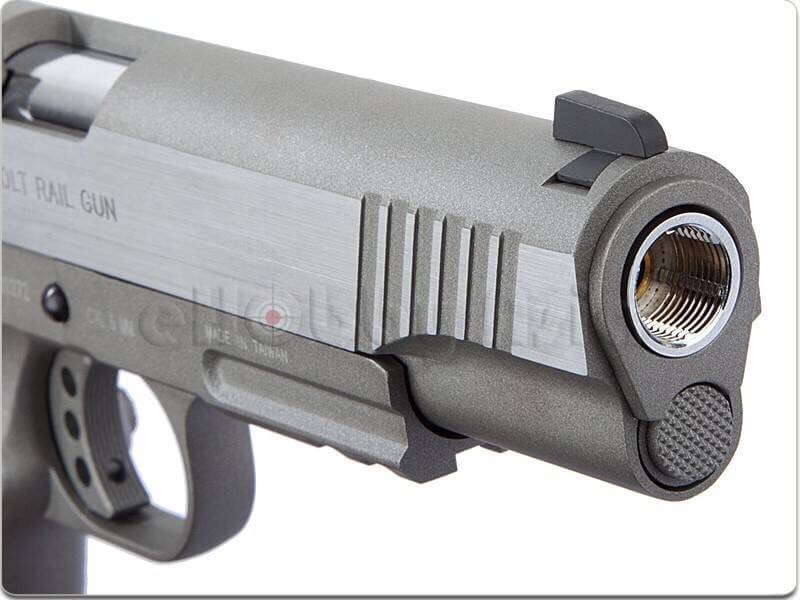 New.CYBERGUN COLT 1911 Rail CO2 GBB Pistol (Stainless) ราคาพิเศษ
