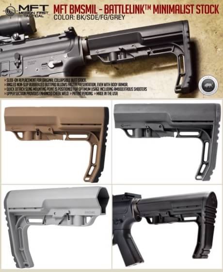 New.สินค้าขายดี พานท้าย M4 / M16 ใช้กับปืนจริง MFT Battlelink Minimalist Stock Review สีดำ สีทราย ราคาพิเศษ