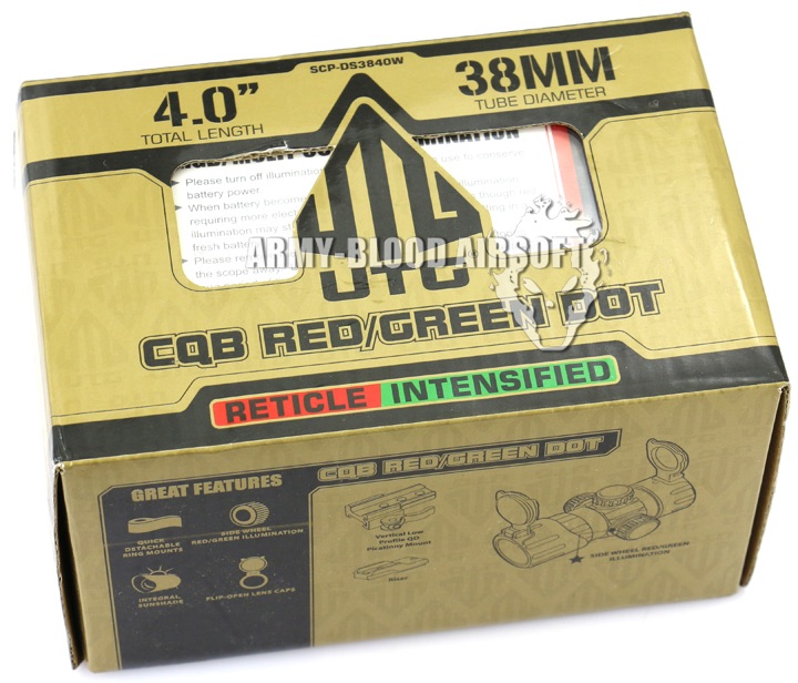 New.UTG 4.2" ITA Red/Green CQB Dot with QD Mount, Riser Adaptornex ราคาพิเศษ