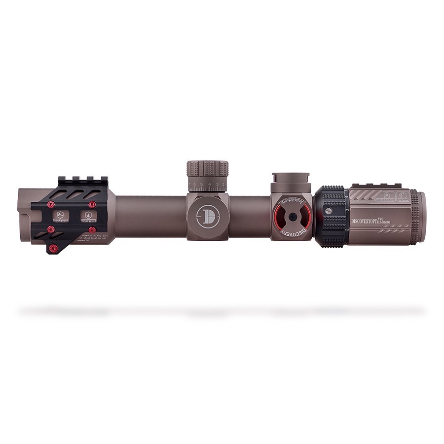 Discovery 1.2-6X24ขนาดกะทัดรัดขอบเขต1/2 MOA แก้ว Enchated Reticle ยุทธวิธีเลนส์เรืองแสงการล่าสัตว์ Riflescopes 223 PCP