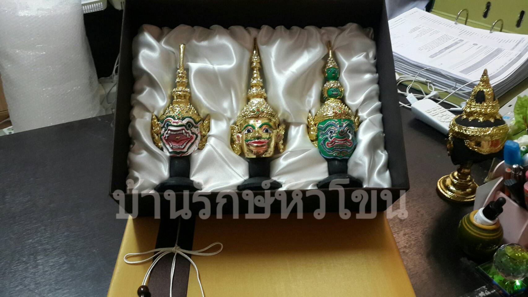 หัวโขนเล็ก เซ็ท3 หัว พร้อมกล่องผ้าไหม