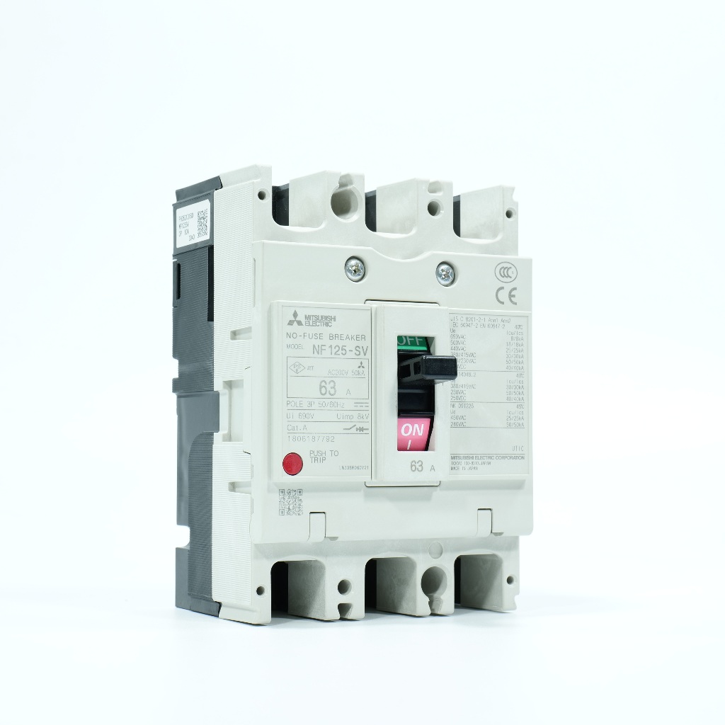 เบรกเกอร์ NF125-SV 3P 63A มิตซูบิชิ MITSUBISHI 63A 3POLE NF125 SV NF125SV