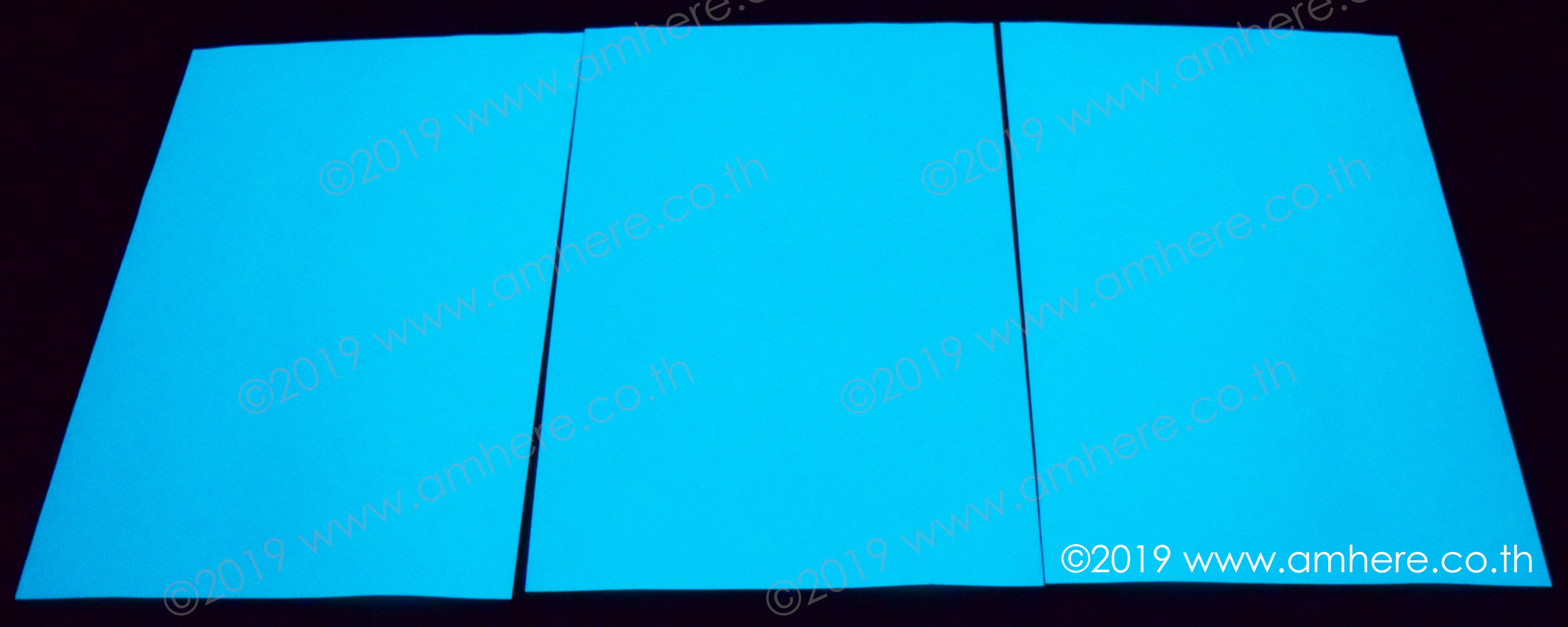Glow Sticker-20 AQUA (Glow in the Dark): สติ๊กเกอร์เรืองแสง สีฟ้า (1 x 10m) 1ม้วน / 1 roll