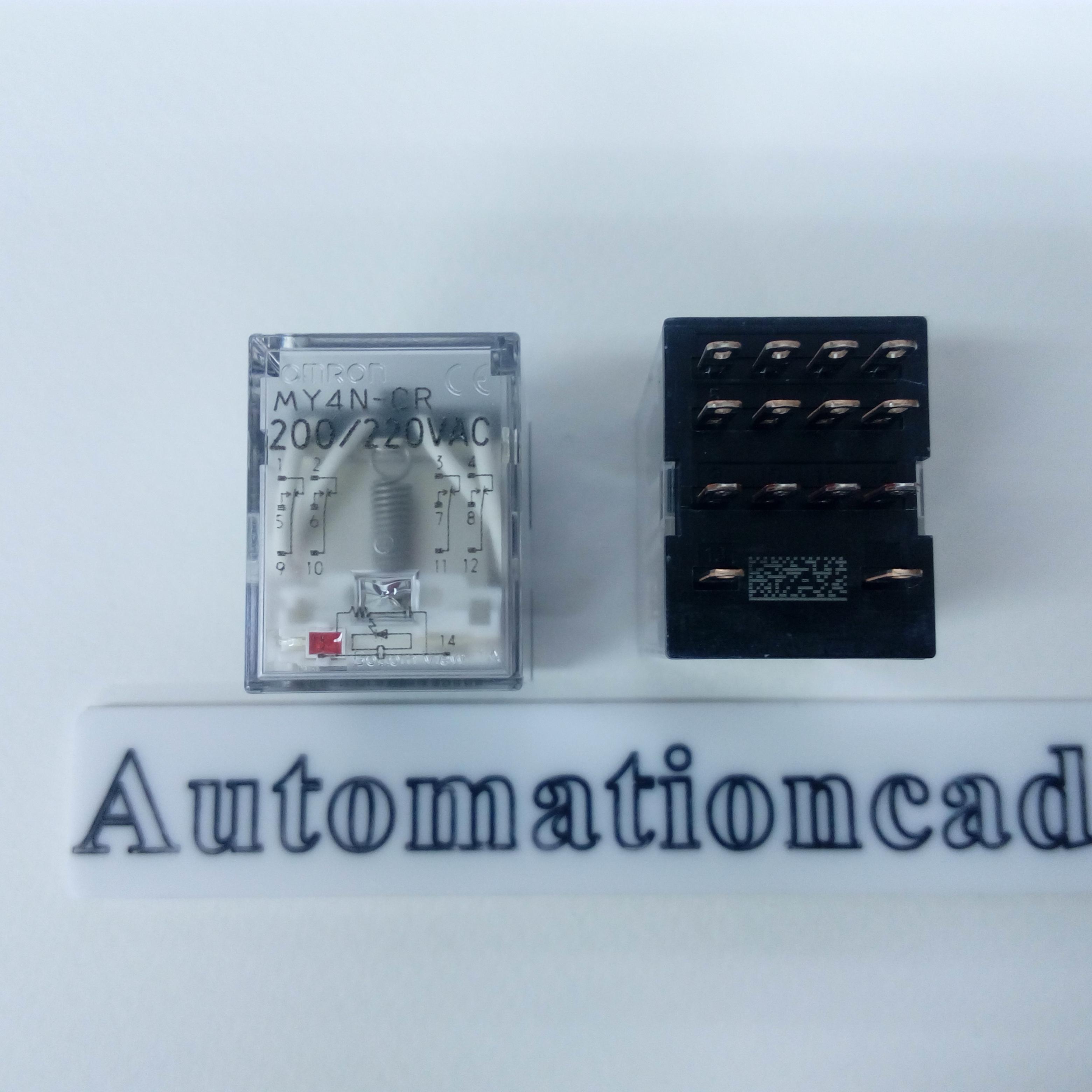 RELAY OMRON รีเลย์ 4 contact มีไฟ LED MY4N-CR 200/220 VAC