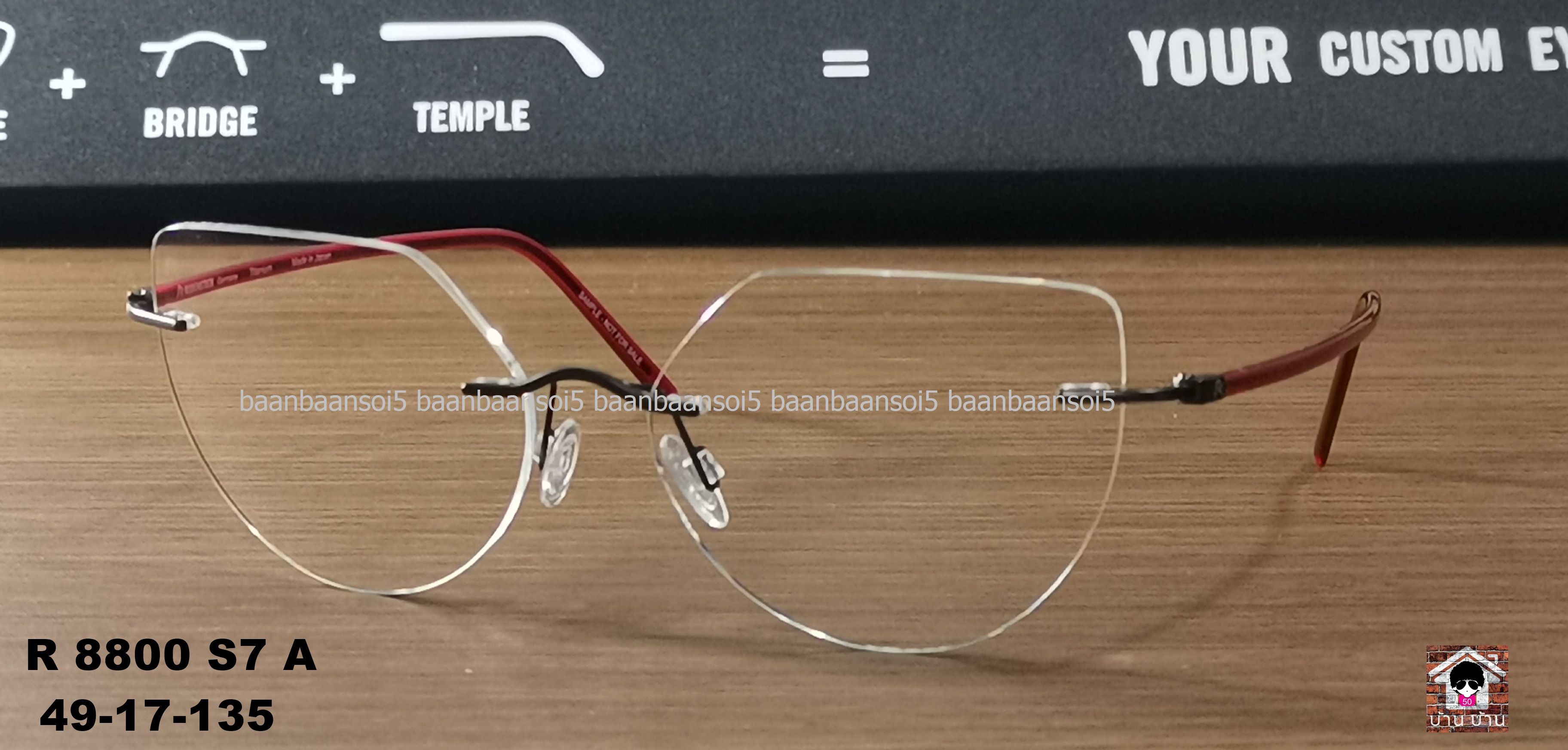 Rodenstock R 8800 S7 A 49 CUSTOM โปรโมชั่น กรอบแว่นตาพร้อมเลนส์ Rodenstock ราคา 9,900 บาท