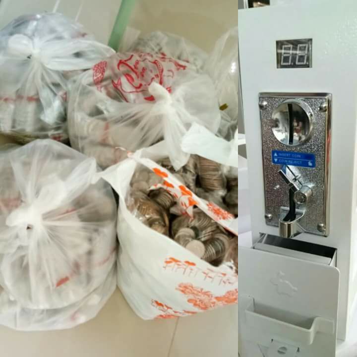 กล่องหยอดเหรียญ เหมาะสำหรับ ติดตั้งร่วมกับเครื่องซักผ้าหยอดเหรียญ