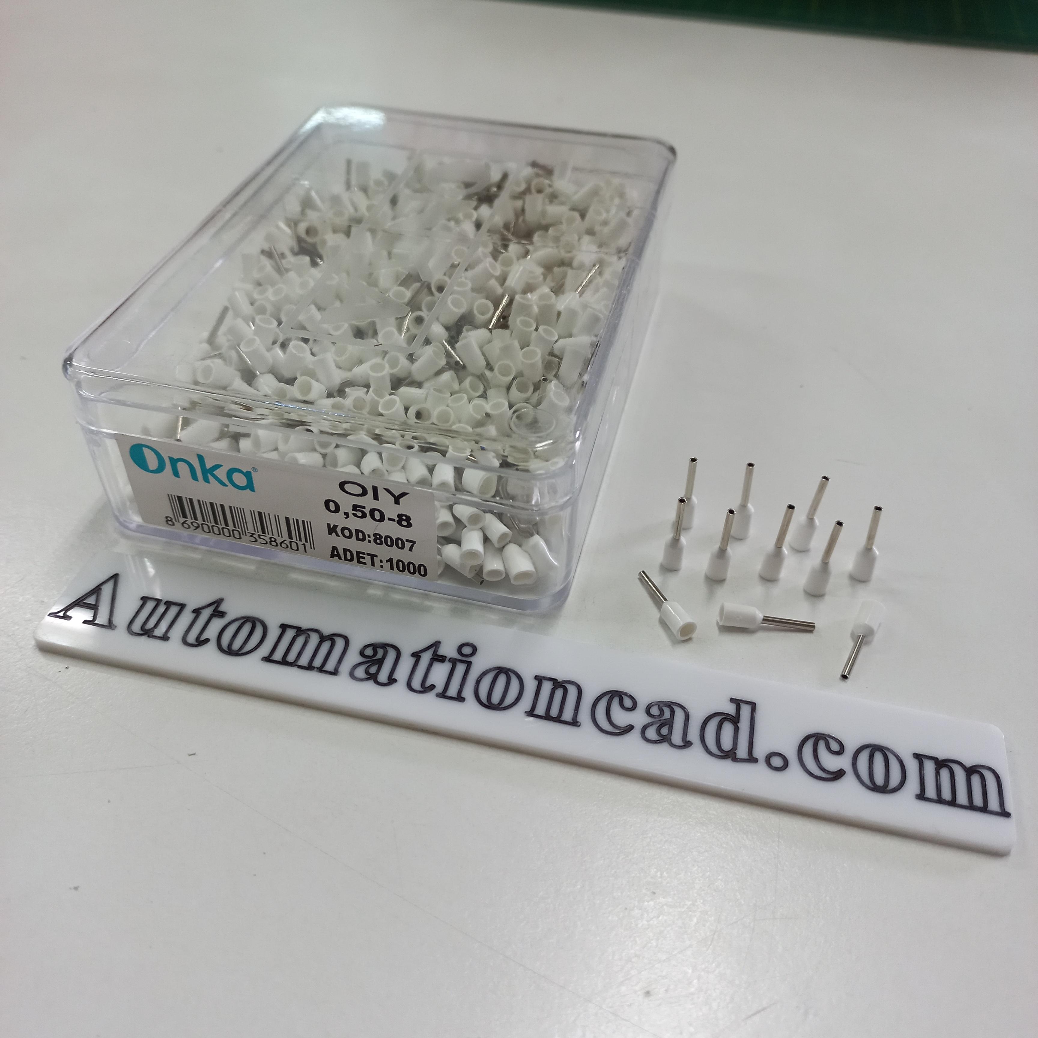 หางปลาคอร์เอ็น เดี่ยว สีขาว ONKA-8007 ใช้กับสาย 0.5 sq.mm ข้อต่อย้ำปลายสาย คอร์ดเอ็นแบบเดี่ยว