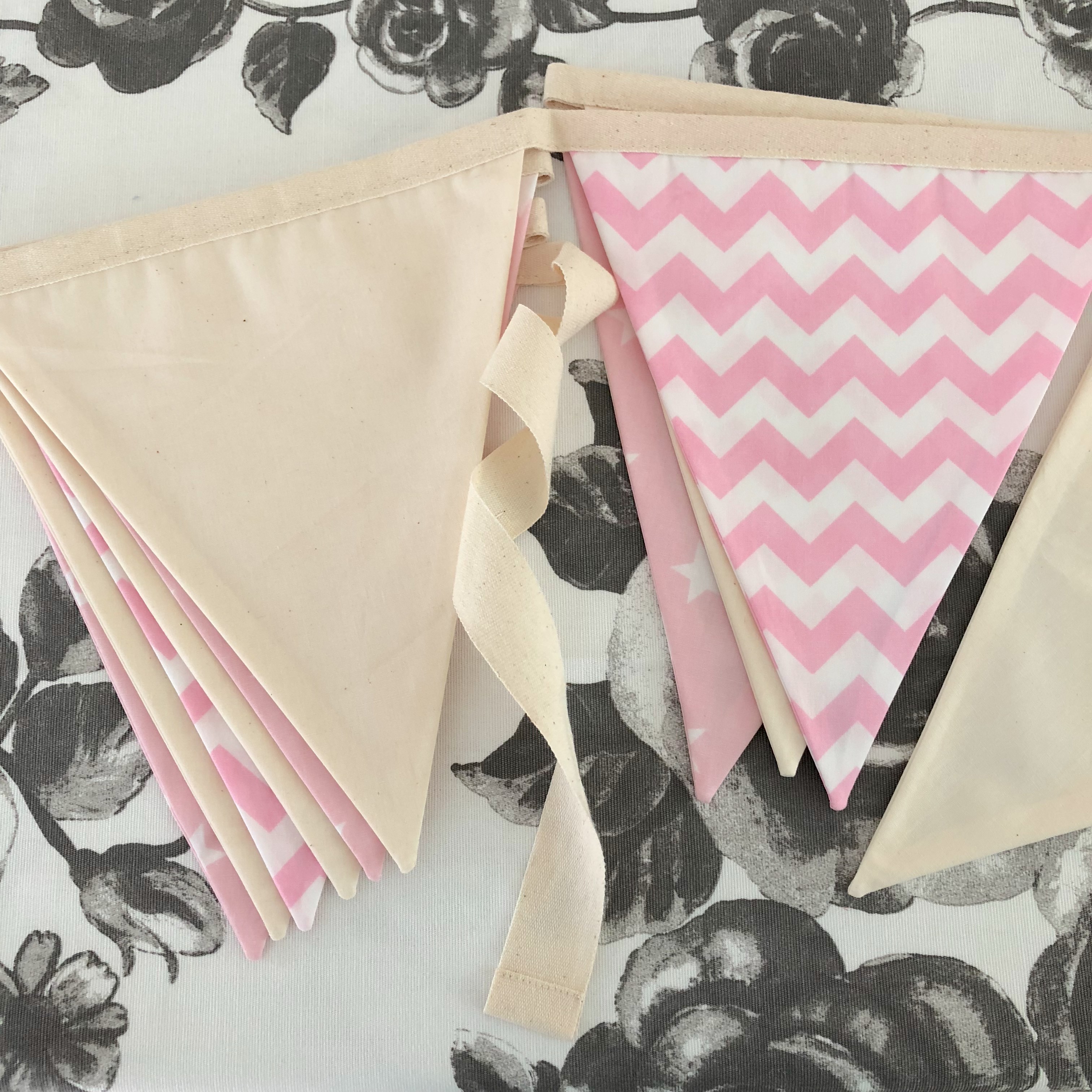 ธงผ้าสีพาสเทล วินเทจ ผ้าคอตตอนชนิด100%