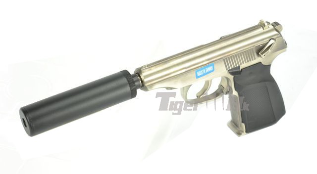 Makarov + Silencer WE สีเงิน