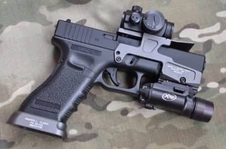 New.รางเสริม ALG Defense Glock Accessories 6-Second Optic Mount with Flared Magwell AFM For G17 / G18 สีดำ / สีทราย ราคาพิเศษ