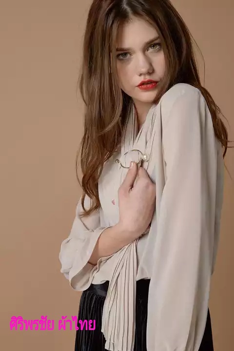 ﻿เสื้อชีฟองสไตน์เกาหลีพร้อมส่ง เสื้อชีฟองแต่งเกล็ดระบายด้านหน้า เสื้อทำงานเกาหลี เสื้อสมัครงาน ชุดสมัครงาน เสื้อใส่กับผ้าถุง เสื้อใส่กับผ้าซิ่น