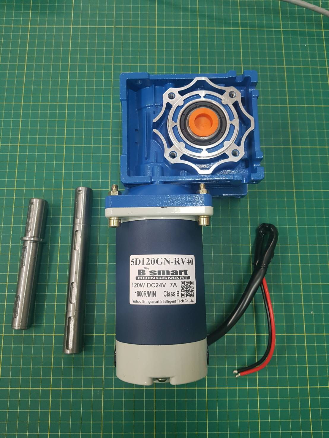 มอเตอร์เกียร์ Warm Geer Motor B'smart 24DC 200 watt Double Shaft Gear Ratio 1 : 80