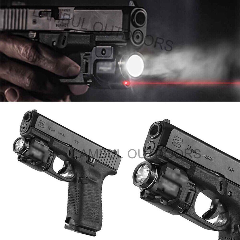 https://youtu.be/_9o8ltUFnR0 ✅ไฟฉายและเลเซอร์สีแดง ติดปืนสั้น รุ่นTLR-8 ทำจากวัสดุ อลูมิเนียม6061 ระดับความสว่าง 600 Lumen มาตรฐานกันน้ำระดับ IP7 (กันน้ำลึก1เมตร นาน30นาที) ใช้ถ่าย CR123A จำนวน1ก้อน (ใส่จากด้านหัว) สีดำ สีทราย ราคาพิเศษ 3,800 บาท E
