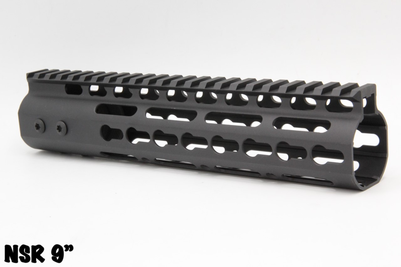 ชุดหน้าNSR ระบบรางKeymod ความยาว9” น้ำหนัก : 230 กรัม เส้นผ่านศูนย์กลางภายใน 3.5 cm. มี3สีให้เลือก สีดำ สีทราย สีแดง
